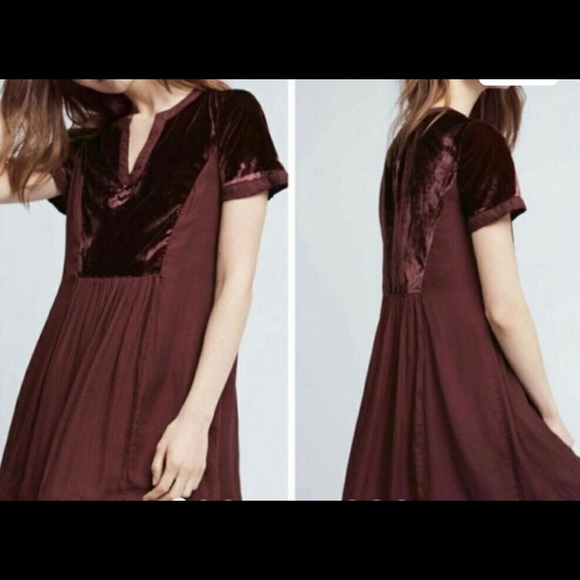 Maeve Dresses & Skirts - Maeve Ingrid Burgundy Velvet Dress
